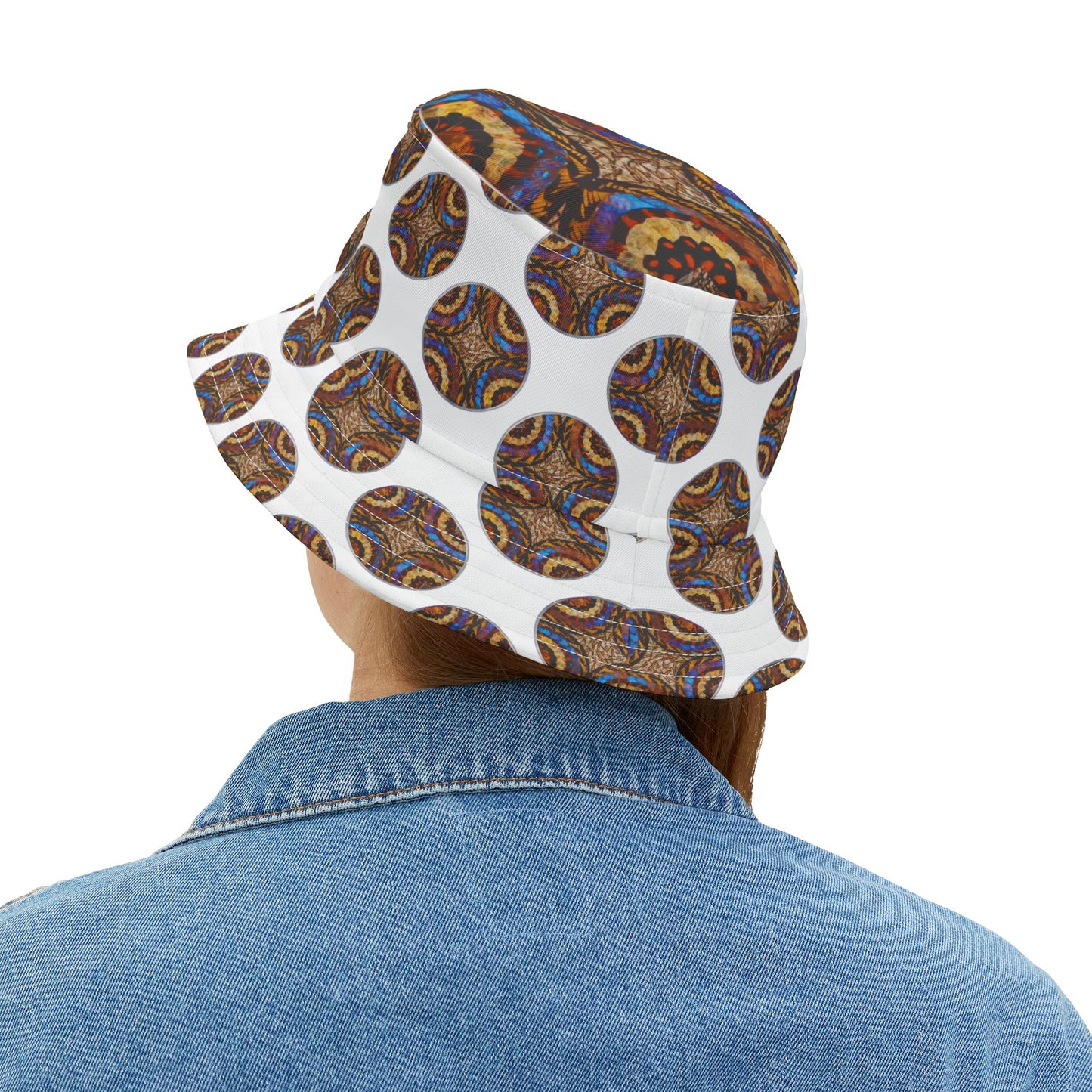 Tropical Polyester Bucket Hat, 2 Sizes - Real Butterfly Wing Plate #3