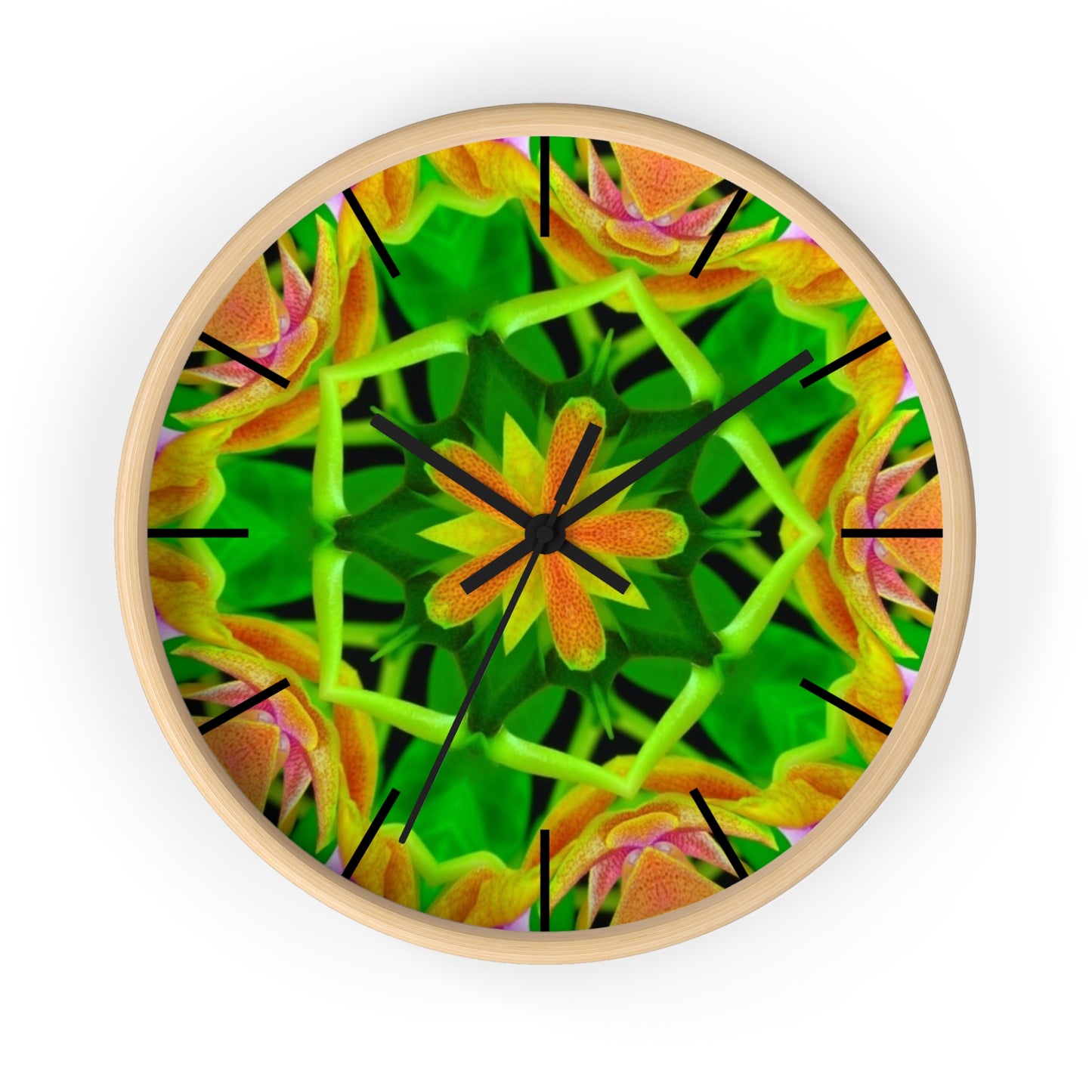 Wall Clock, Orchid Kaleidoscope #2, Hands/Base Variants