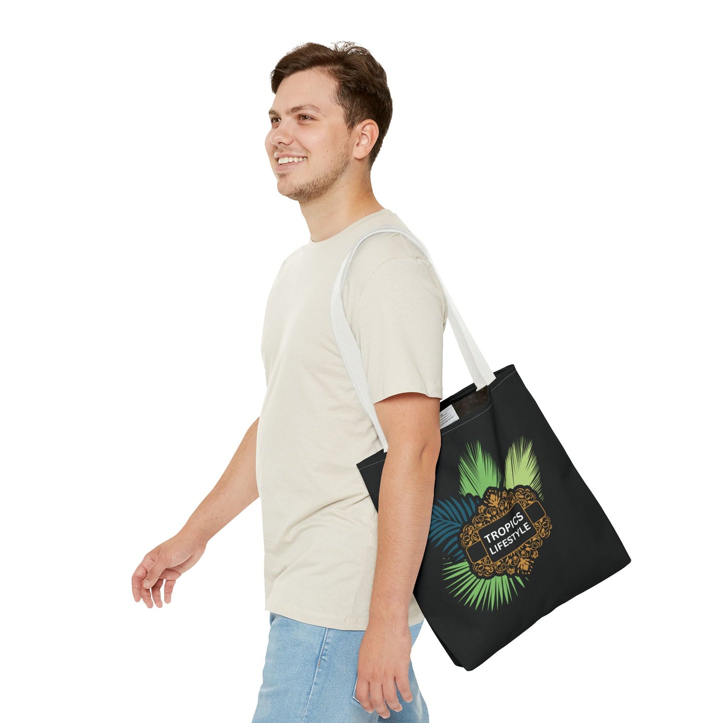 Elegant Tropics Lifestyle Logo Tote Bag - 3 Sizes, Black