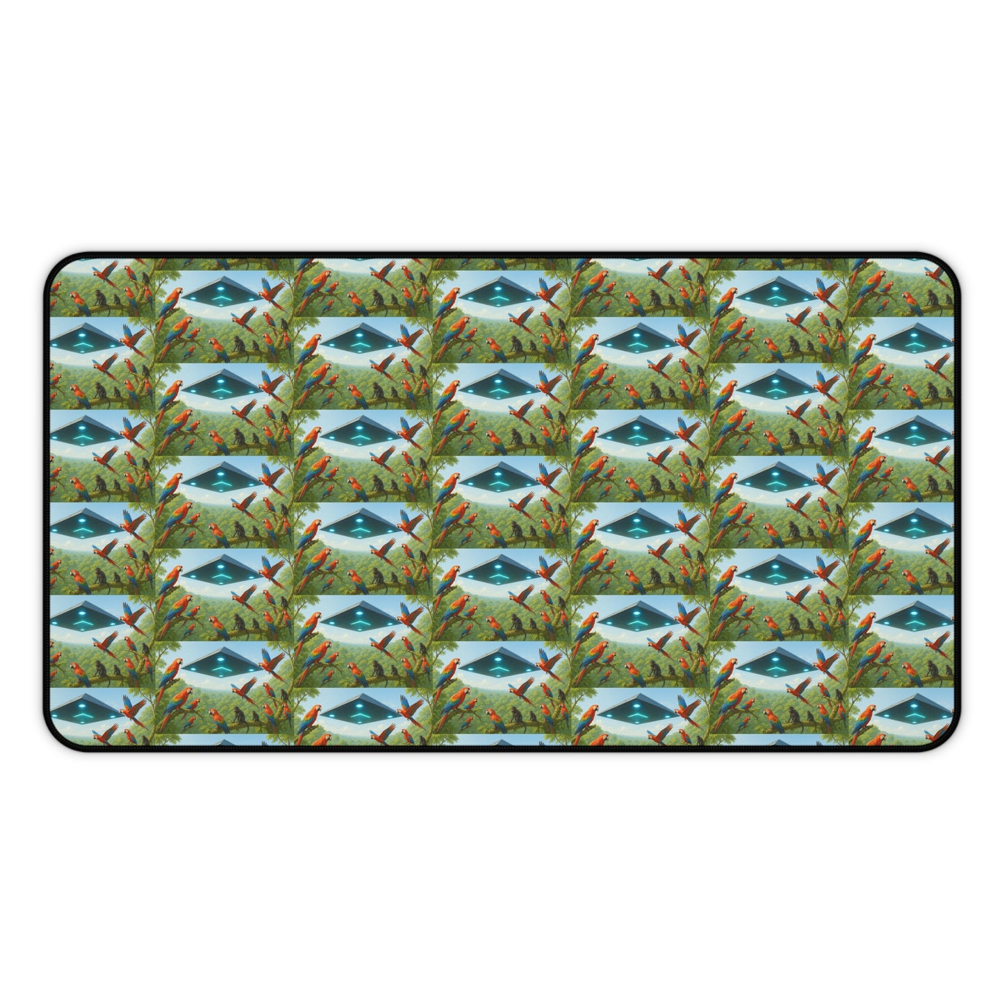 Tropical Mouse Pad/Desk Mat, 3 Sizes - Perfect for Home Office / Macaws and UFO
