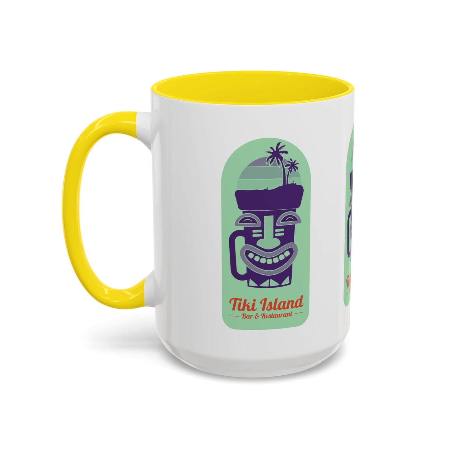 Tiki Island Accent Coffee Mug - Fun Tropical Drinkware for Beach Vibes, green