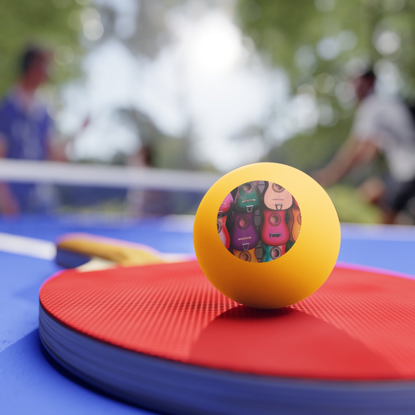 Tropical Paradise Ping Pong Balls - 6 Pack with Beach Guitars/Orange