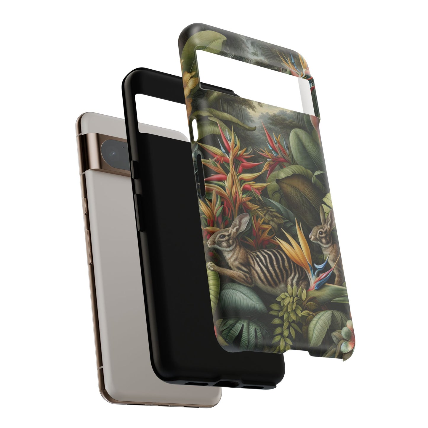 Rainforest Rabbit Outing Phone Case - Tough Cases with Summer Vibe