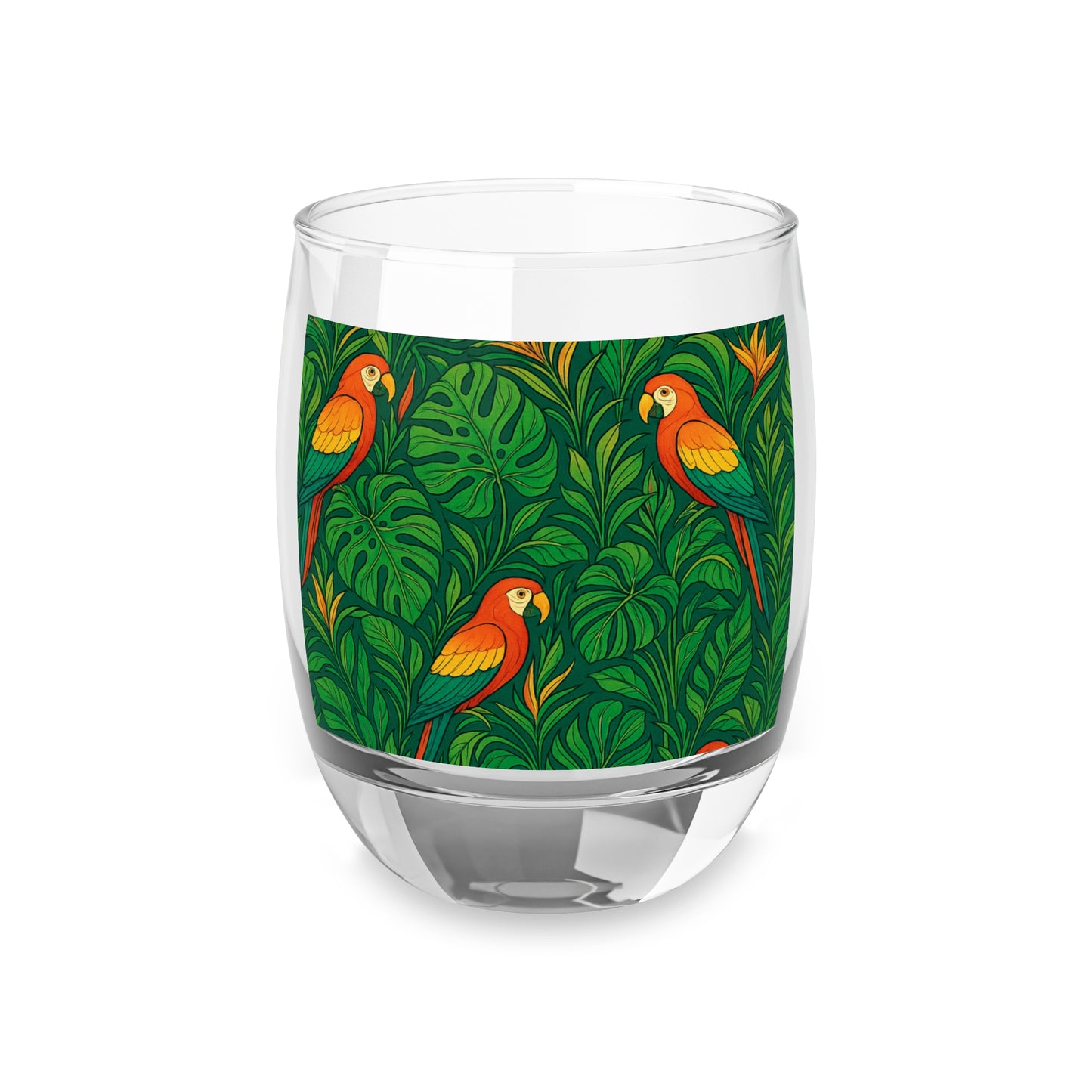 Whiskey Glass, Parrot Family in Rainforest