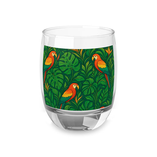 Whiskey Glass, Parrot Family in Rainforest