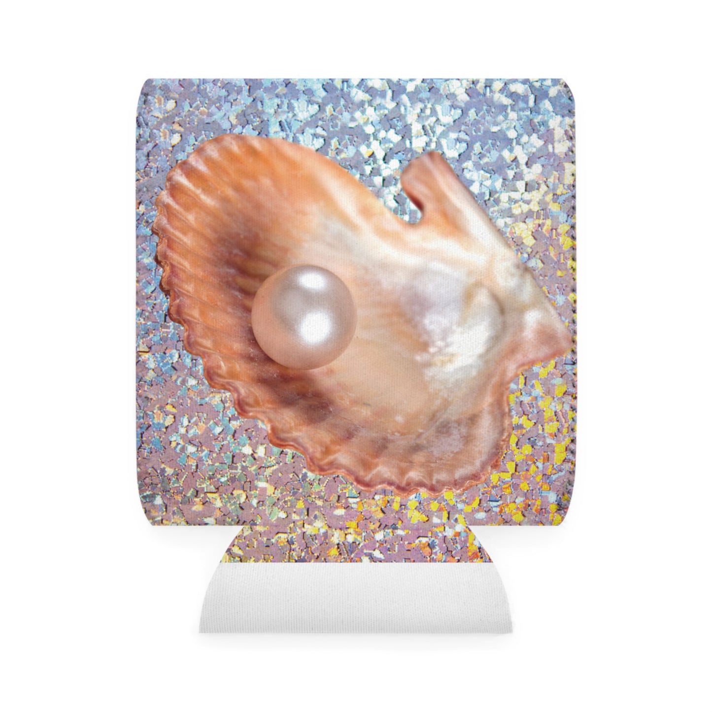 Disco FW Peach Pearl Oyster Can Cooler Sleeve - Perfect for Outdoor Picnics