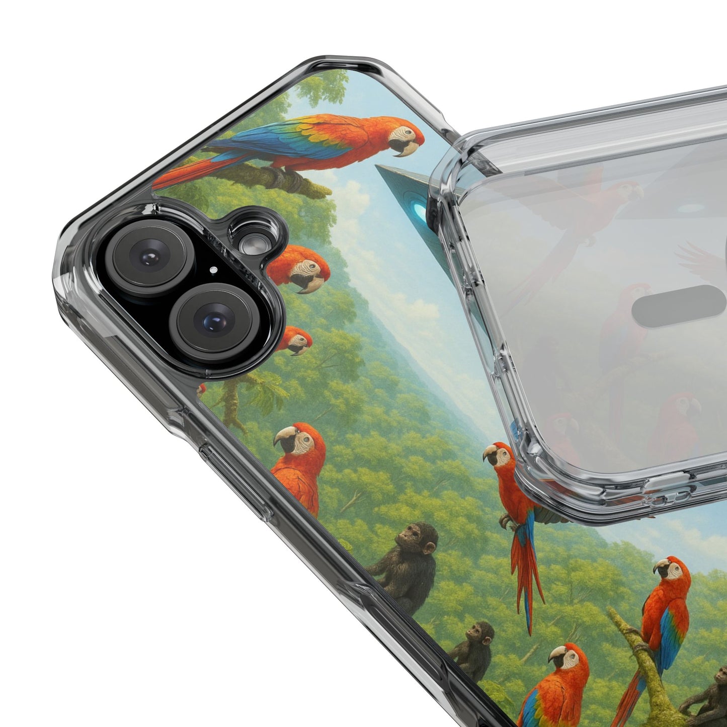UFO and Macaws Magnetic Clear Phone Case, Many Models