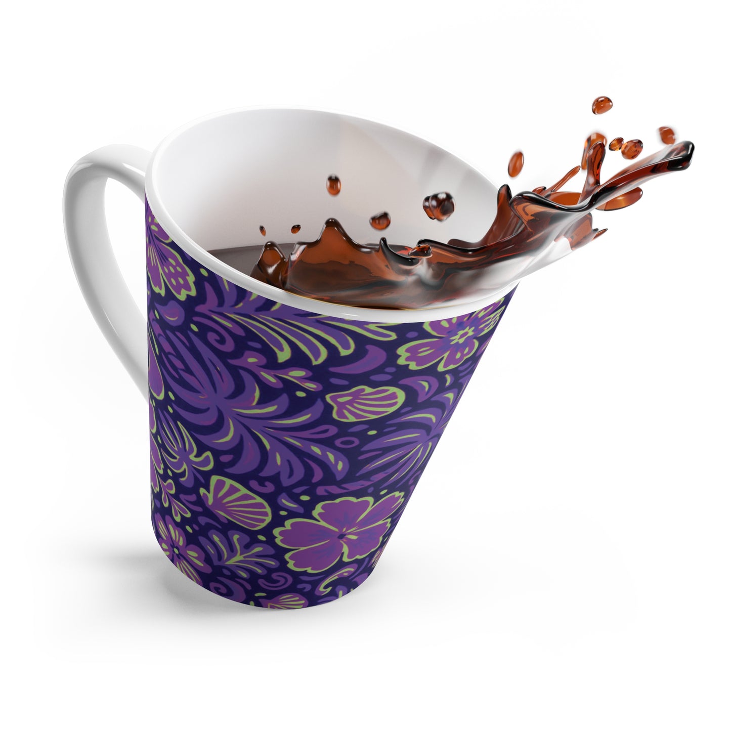 Latte White Mug - Beach Dreams, Purple