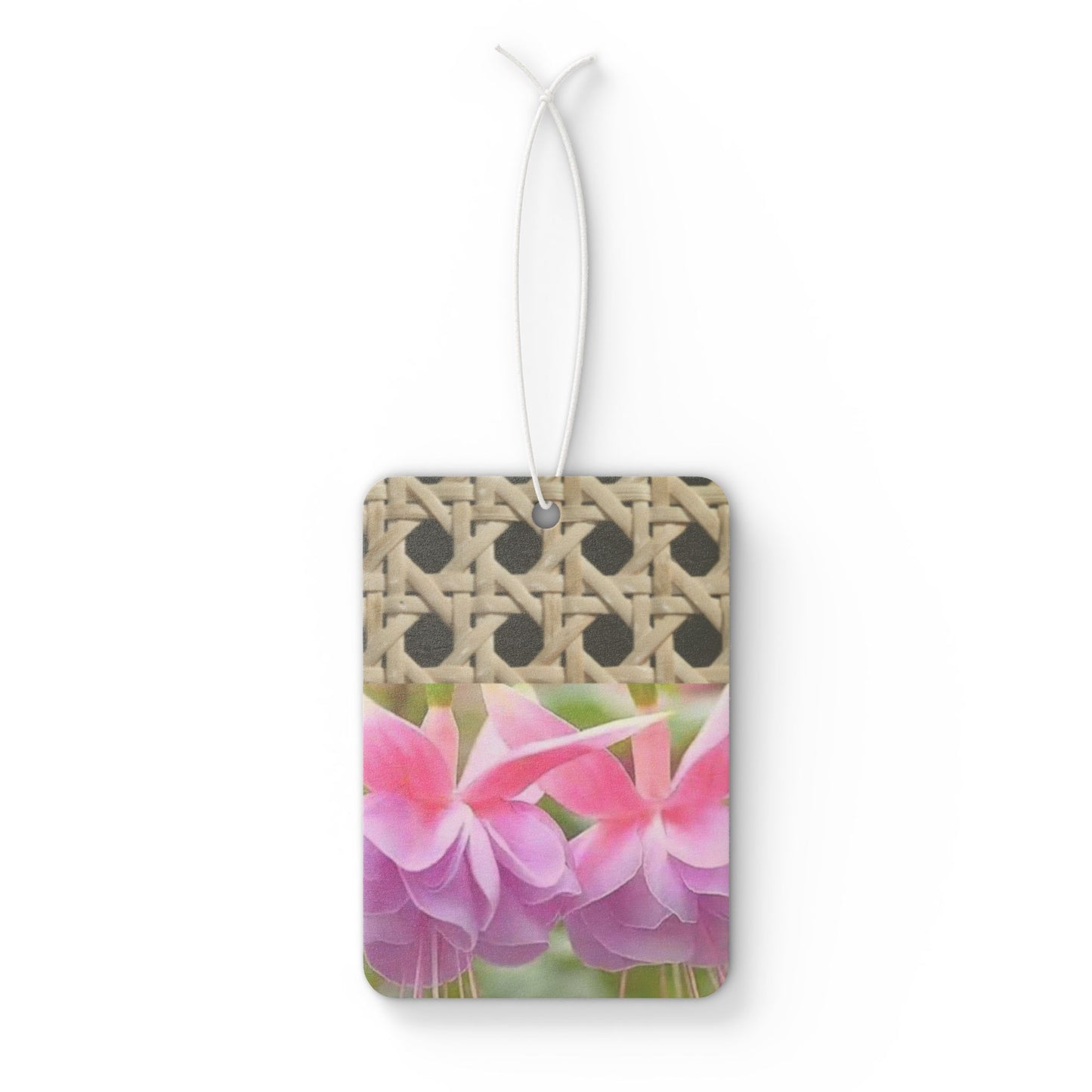 Car Air Freshener - Wicker/Two Fuchsias