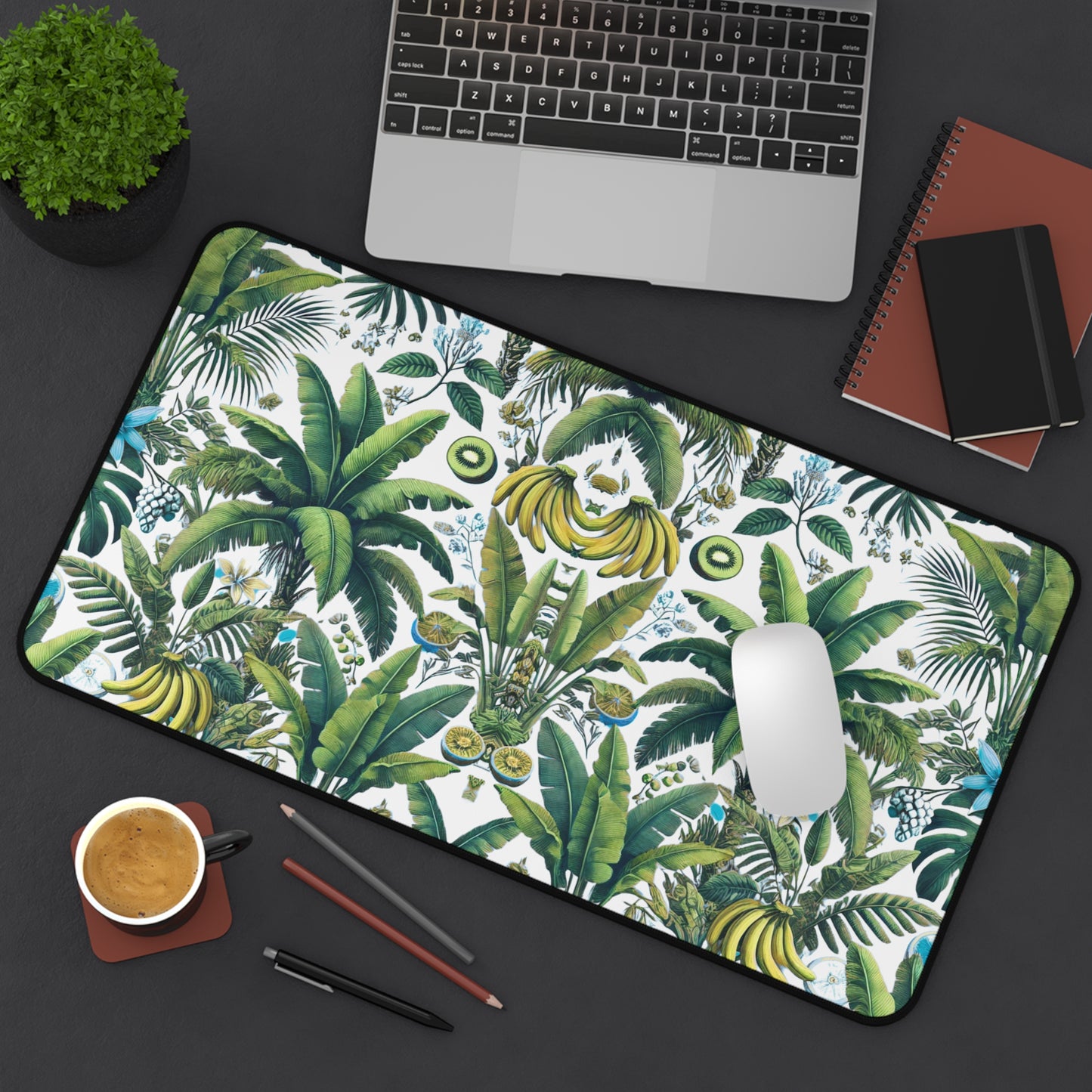 Tropical Mouse Pad/Desk Mat, 3 Sizes - Perfect for Home Office / More Tropical Fruit, White