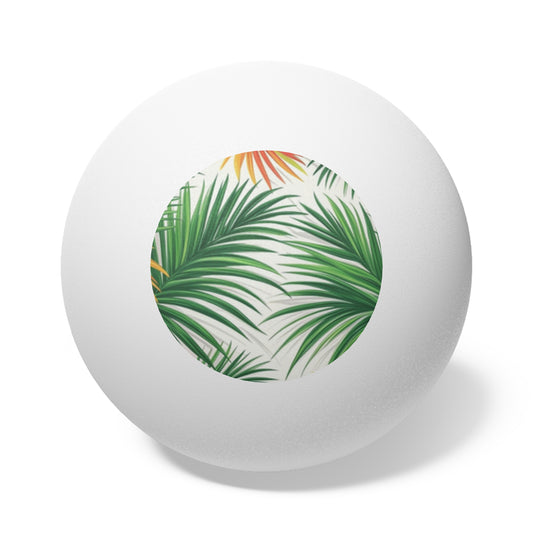 Tropical Paradise Ping Pong Balls - 6 Pack with Palm Sweepers