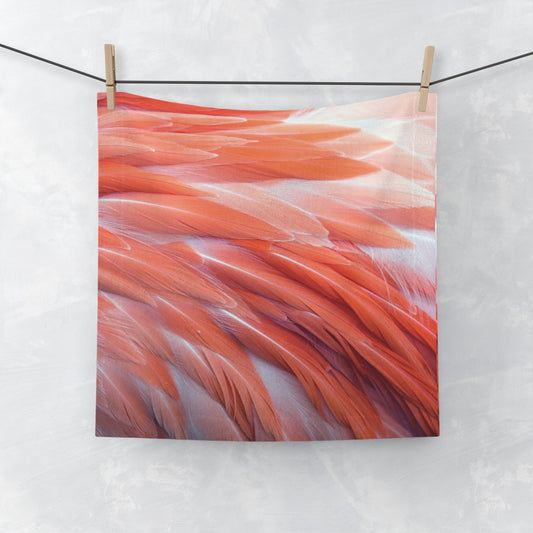 Face Towel - Real Flamingo Feathers