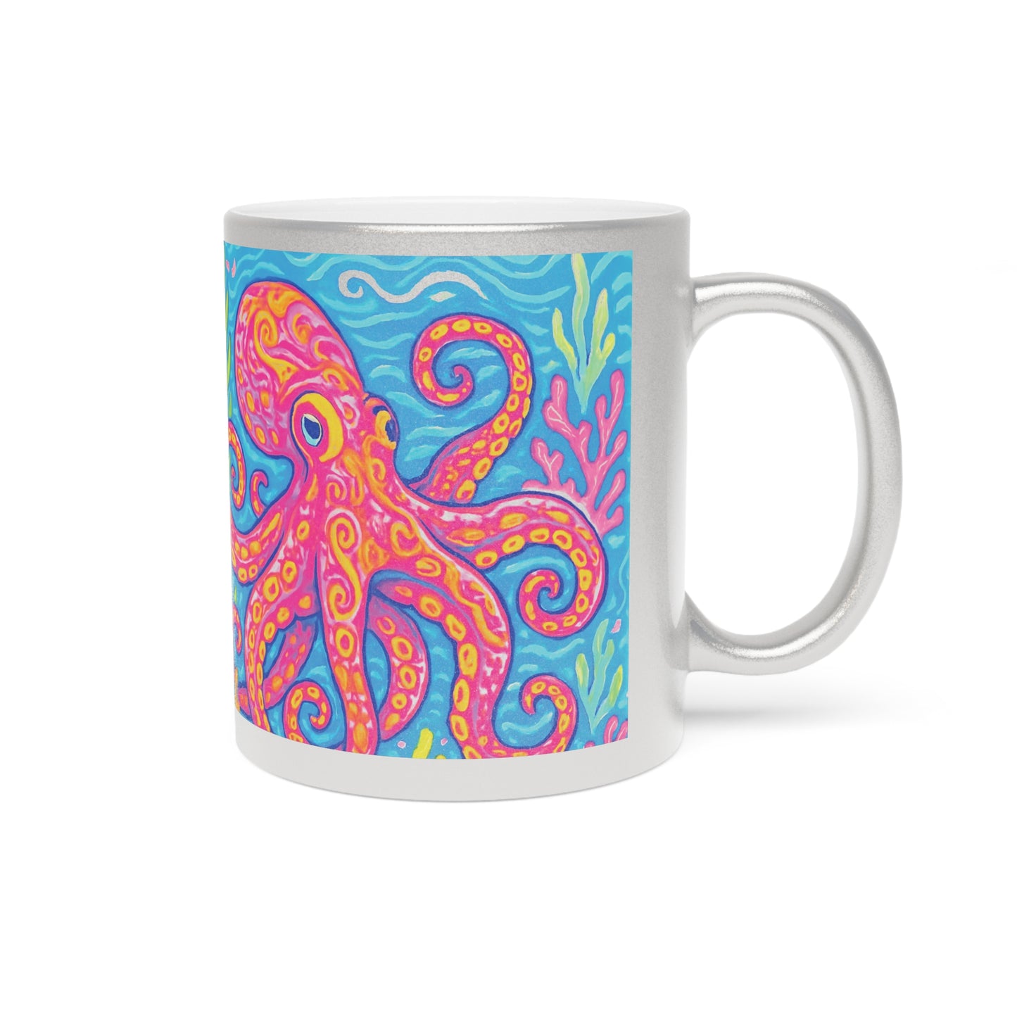 Tropical Metallic Mug, Gold or Silver - Kraken Joe