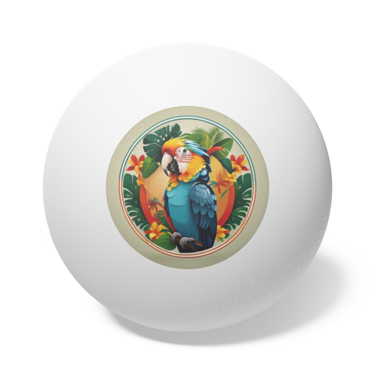 Tropical Paradise Ping Pong Balls - 6 Pack with Coy Parrot