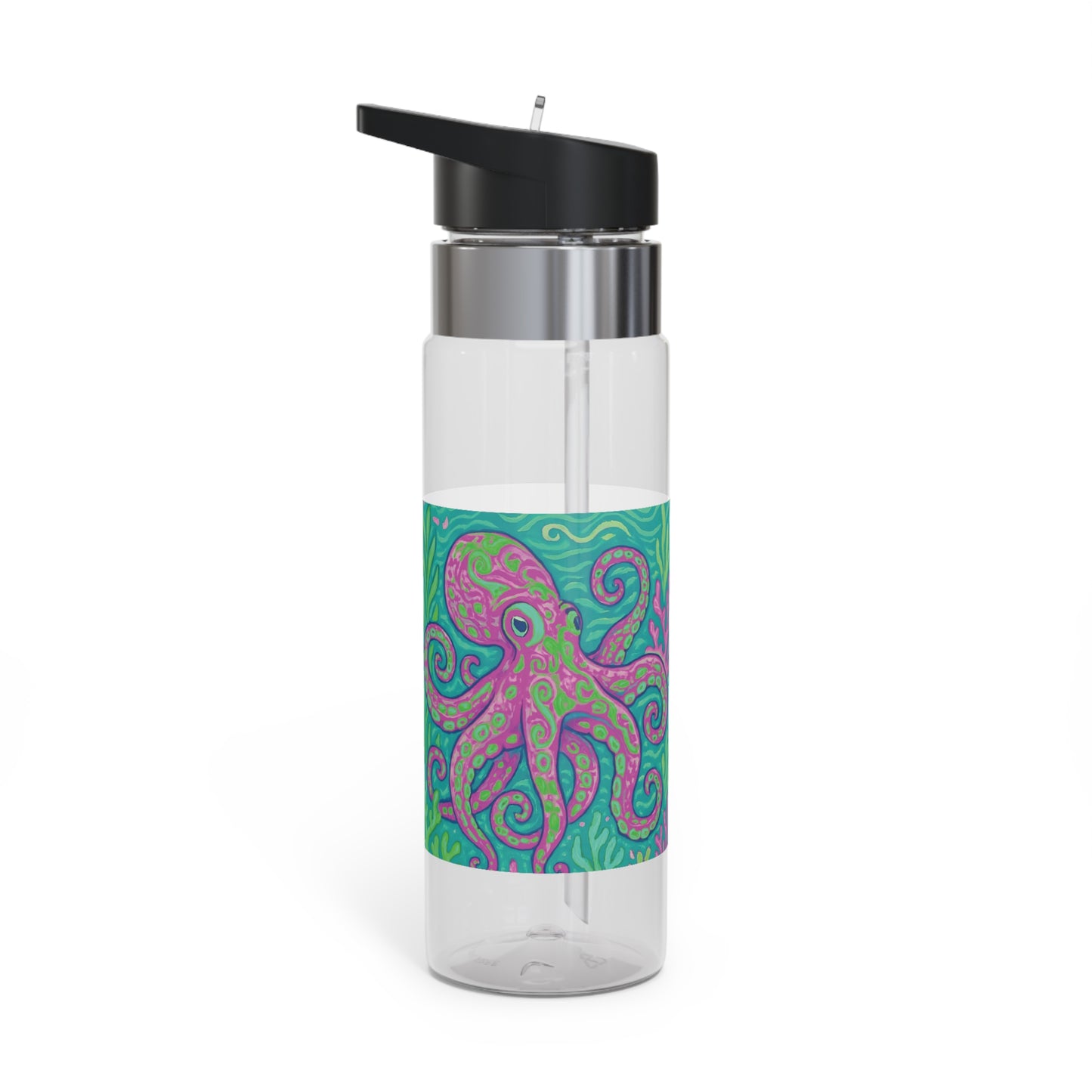 Tropical 20oz Tritan Sport Water Bottle -  Leakproof, Lightweight, BPA-Free / Purple Kraken Joe