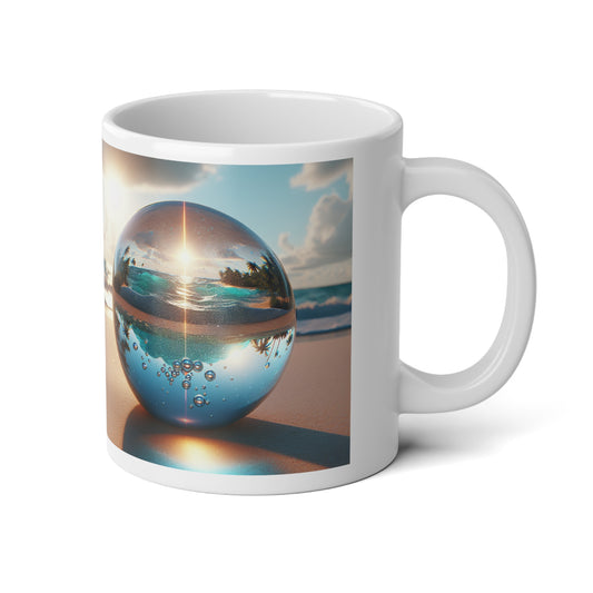 Jumbo Mug, 20oz, Beach Illusion Ball Sunrise | Tropical Coffee Cup