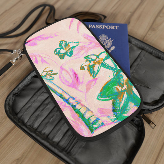Vibrant Passport Wallet – Perfect for Travelers & Adventurers / Tropical Doodles, Pink
