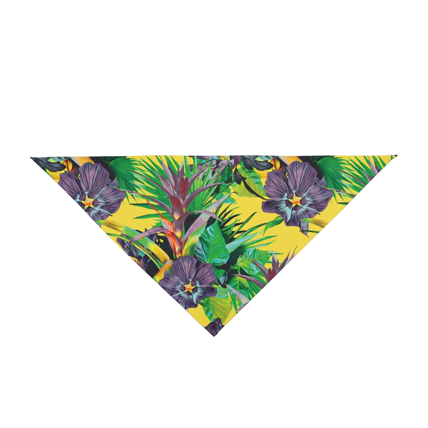 Yellow Plant Palooza Tropical Pet Bandana, 2 Sizes - Stylish accessory for dogs & cats