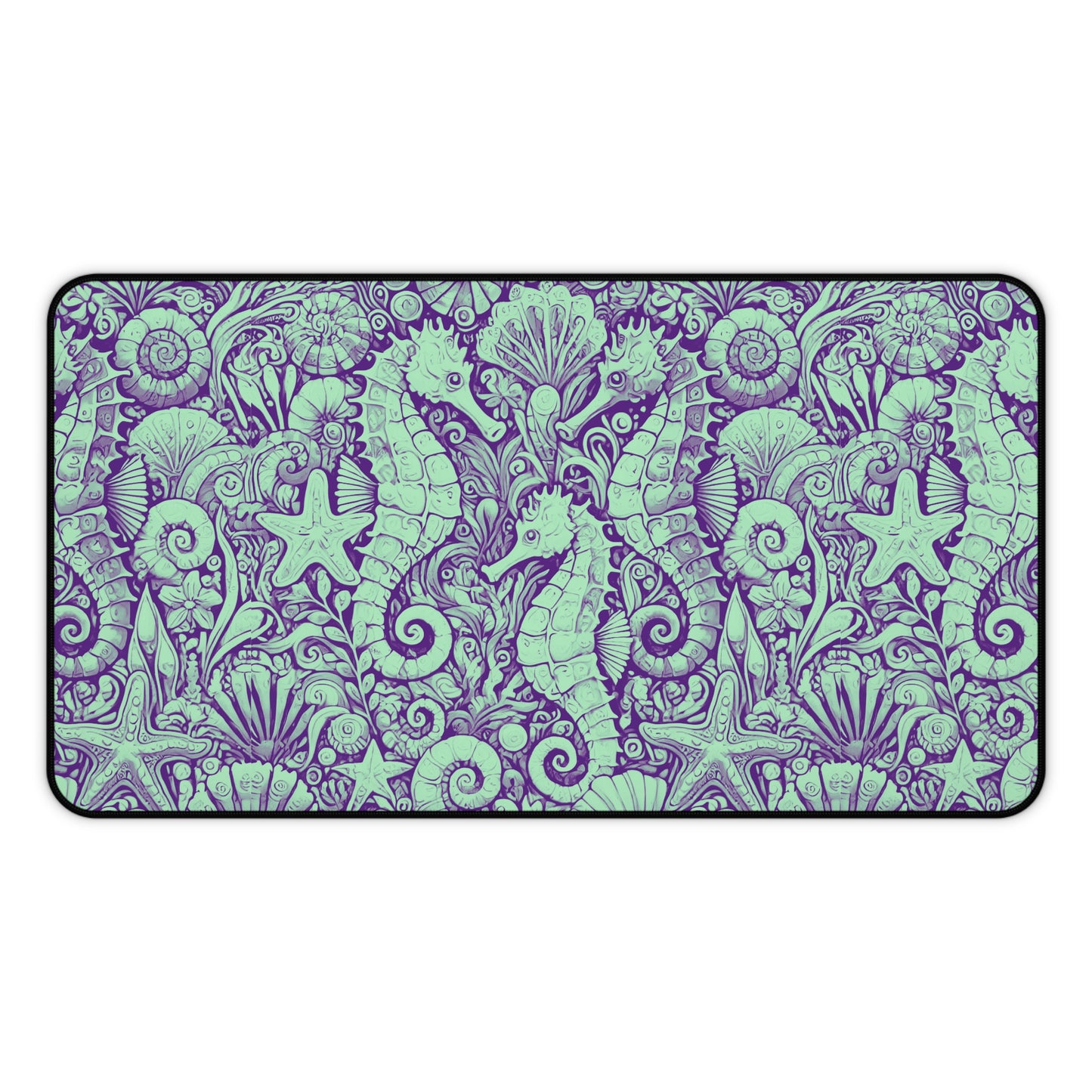 Tropical Mouse Pad/Desk Mat, 3 Sizes - Perfect for Home Office / Seahorses, Minty