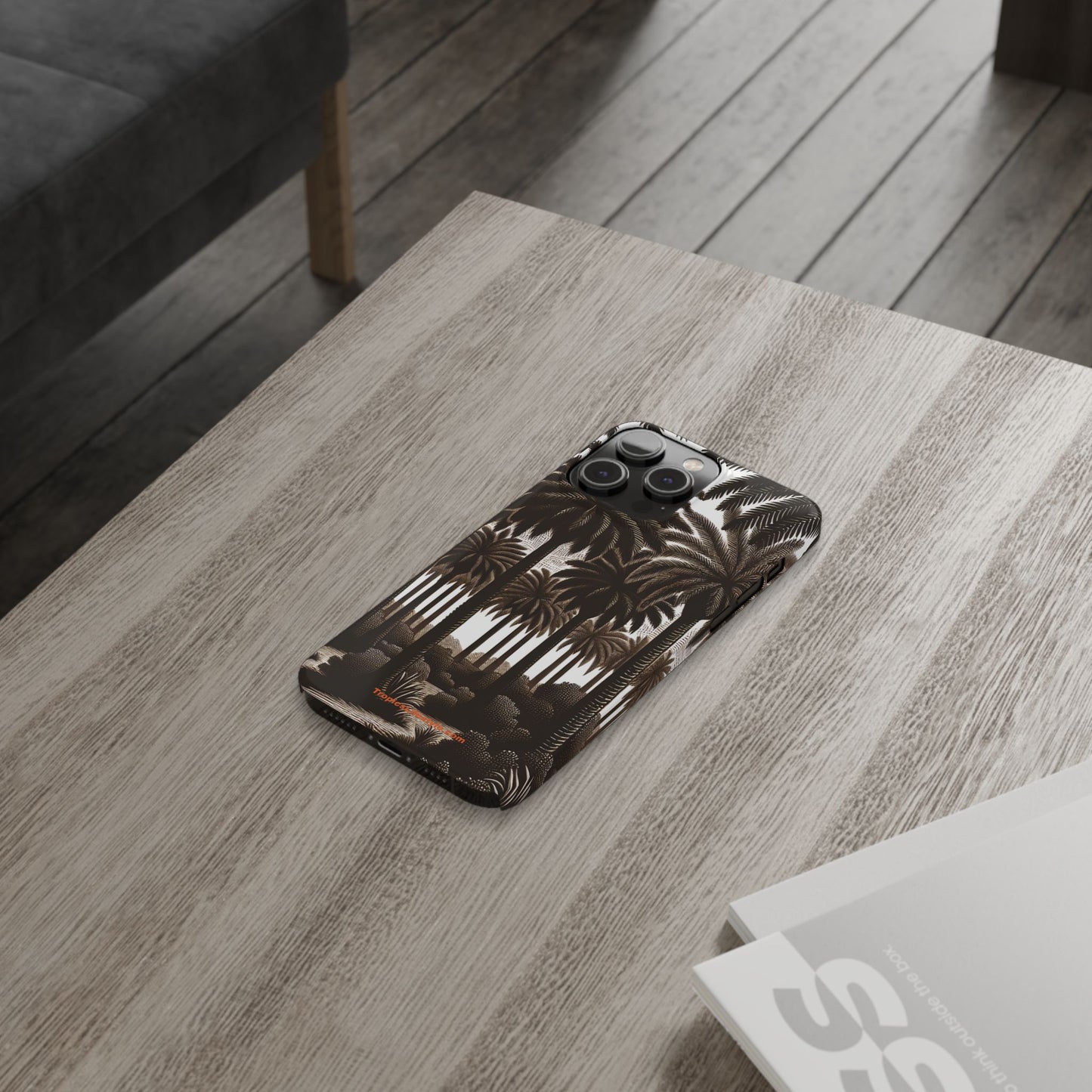 Slim Phone Cases - Woodcut Palm Grove