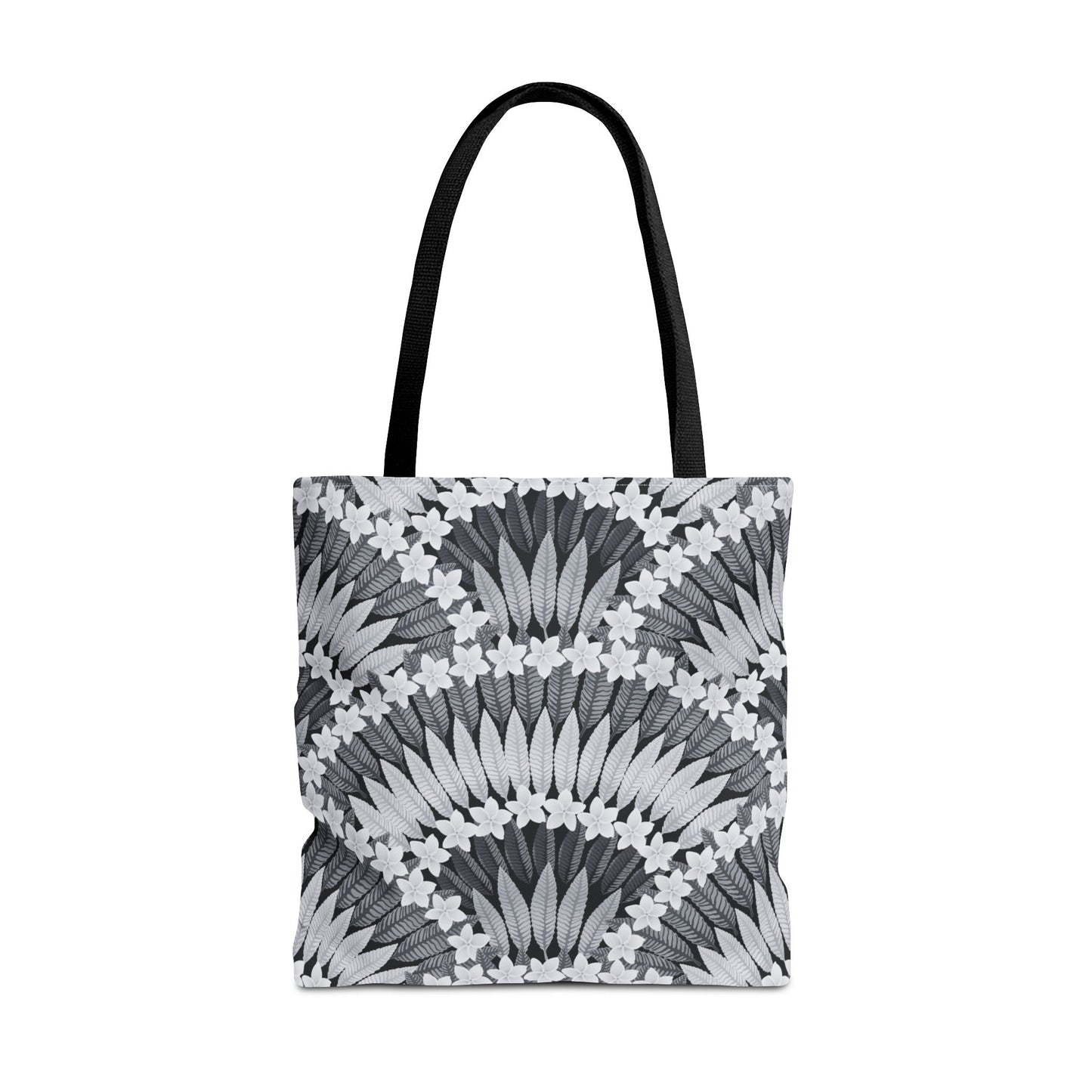 Plumeria and Palms BlackTote Bag - 3 Sizes