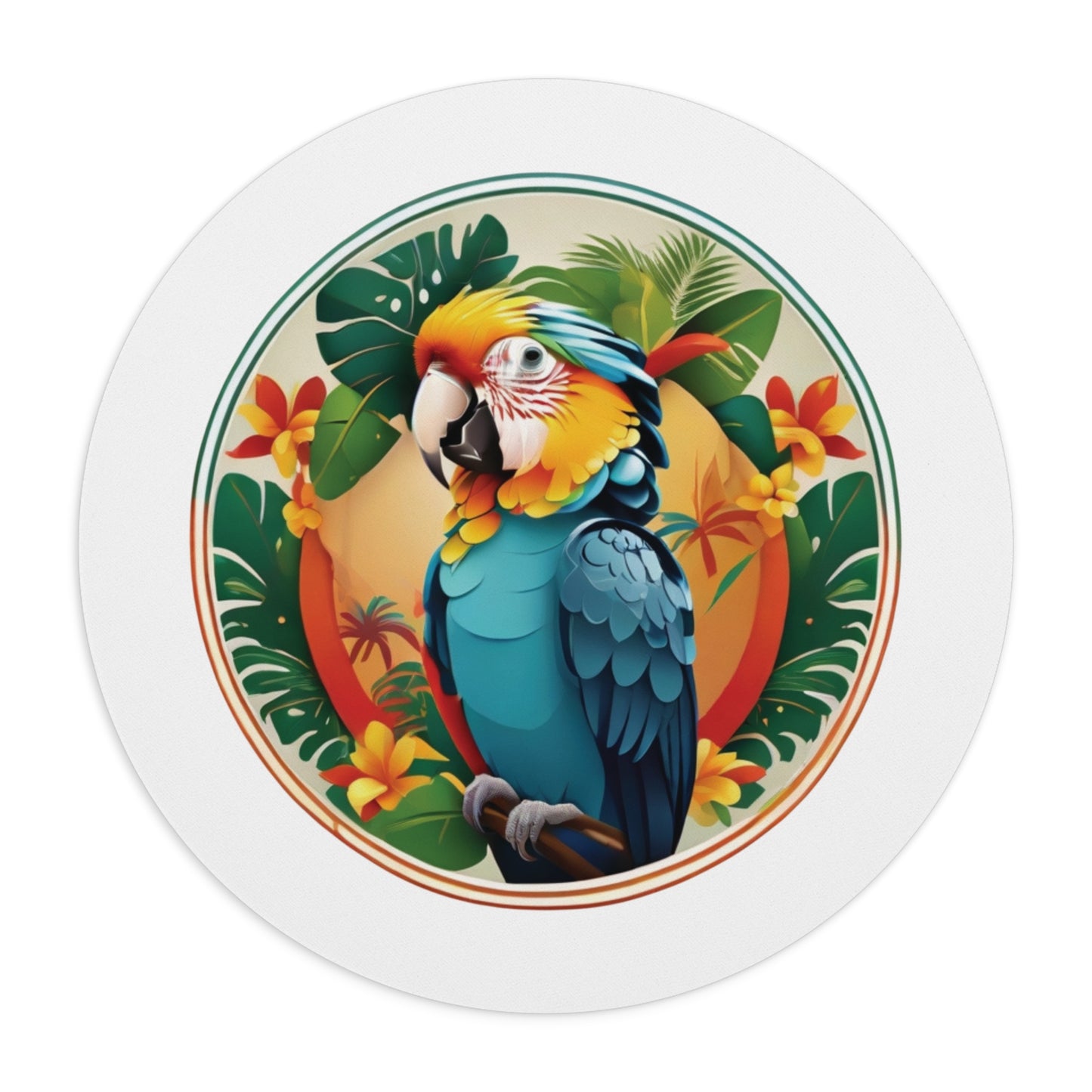 Tropical Mouse Pad, 2 Shapes - Rainforest Vibes for Home Office & Gamer / Pet Parrot