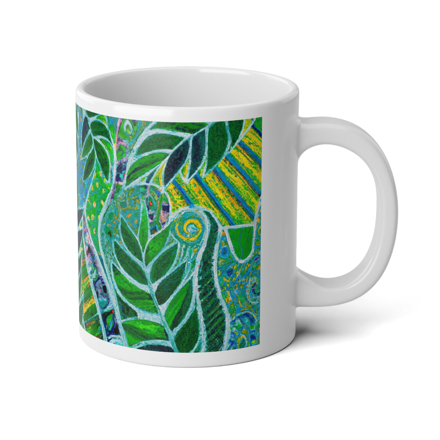 Jumbo Mug, 20oz, Amazon Whimsy Green | Tropical Coffee Cup
