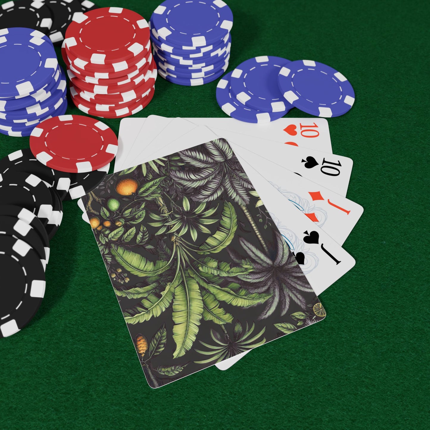 Poker Playing Cards - Tropical Fruit, Black