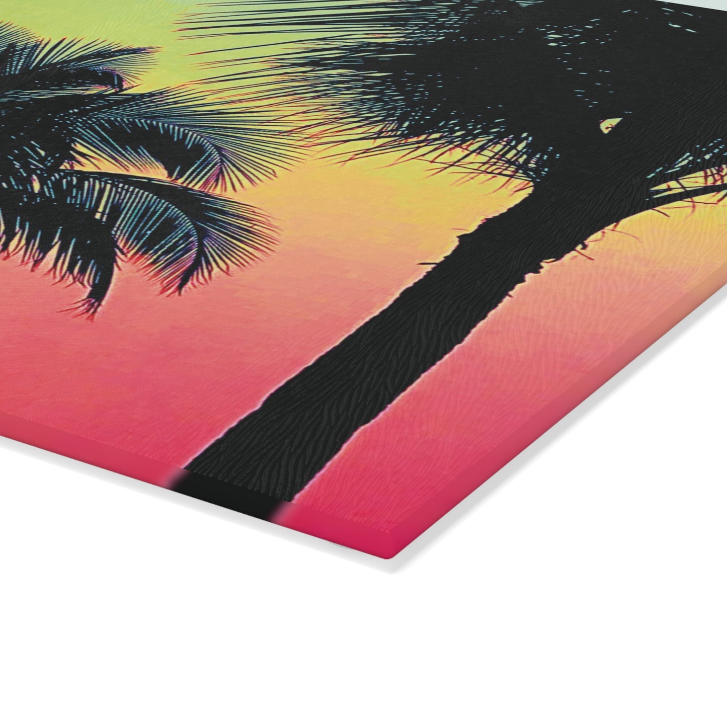 Glass Cutting Board, 2 sizes - Palm Glow/Sangria
