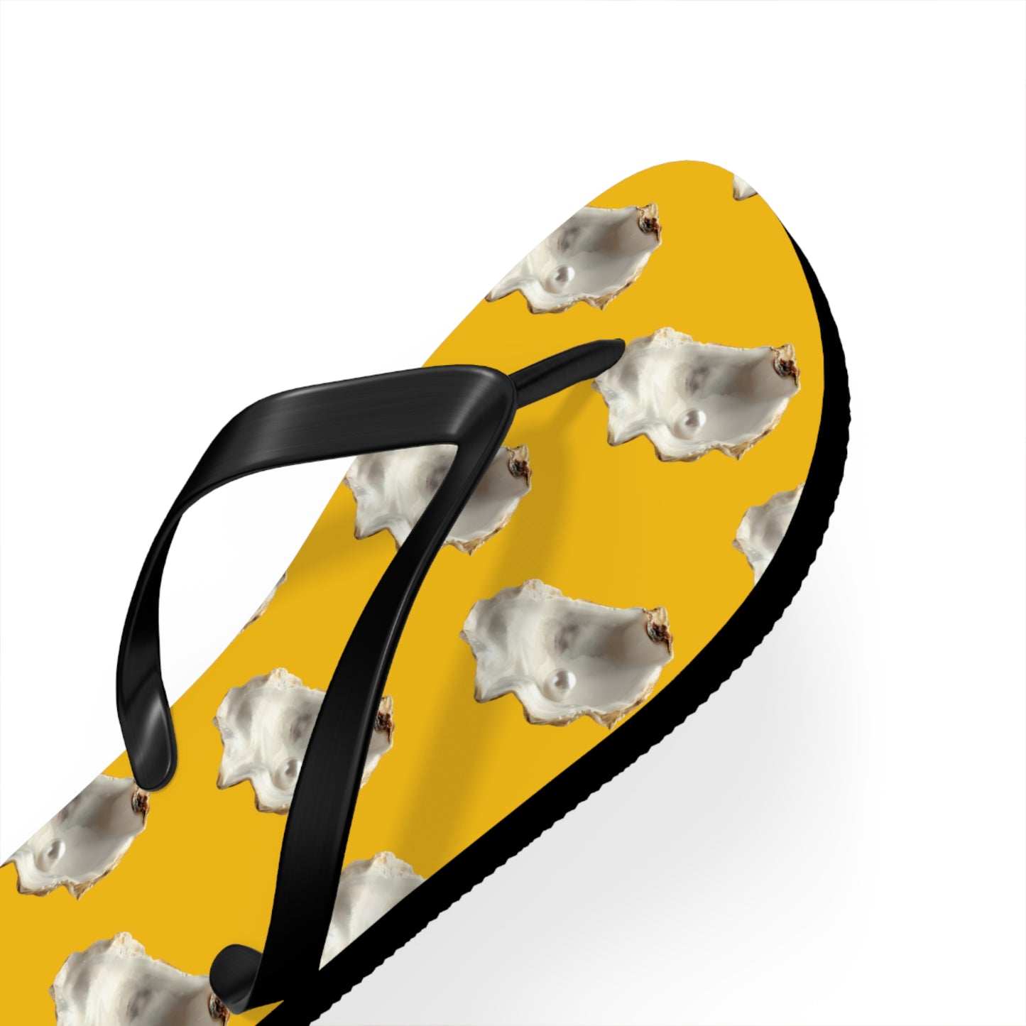 Flip Flops - White Pearl Oyster, yellow