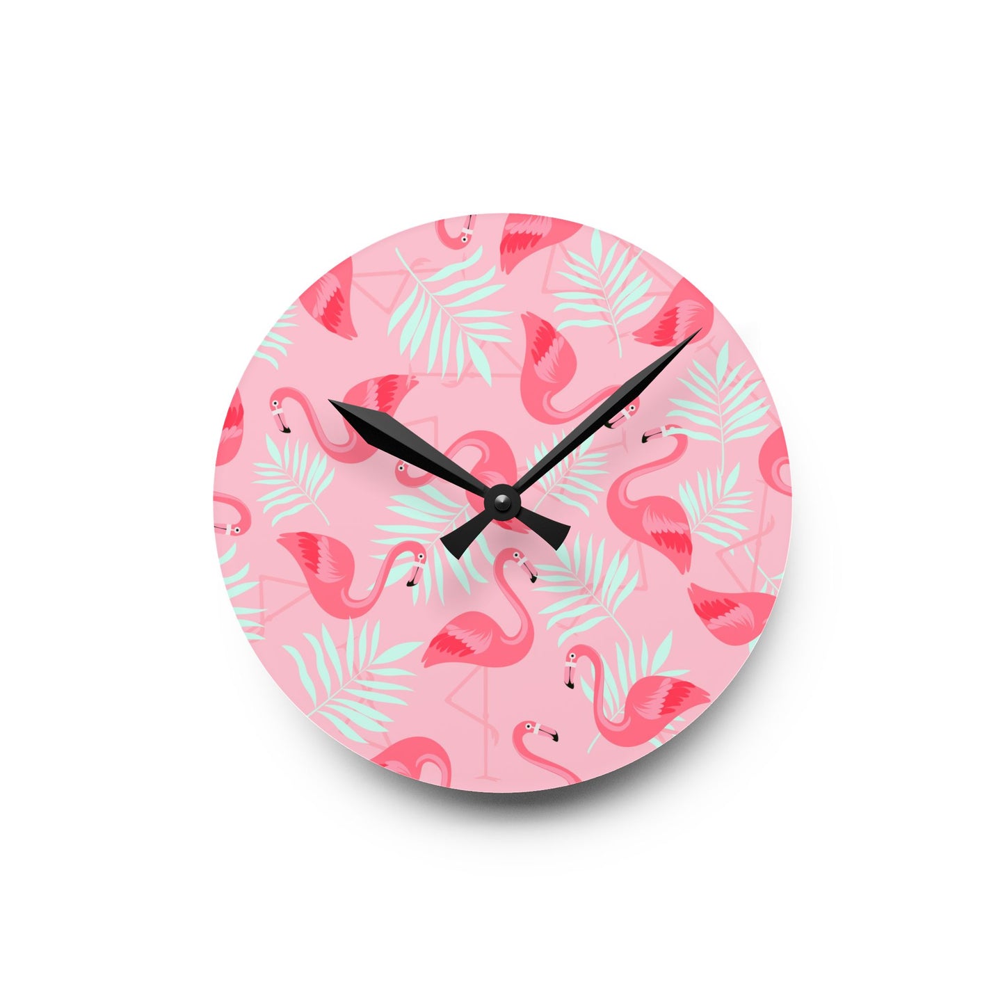 Copy of Acrylic Wall Clock, Rainbow Fronds