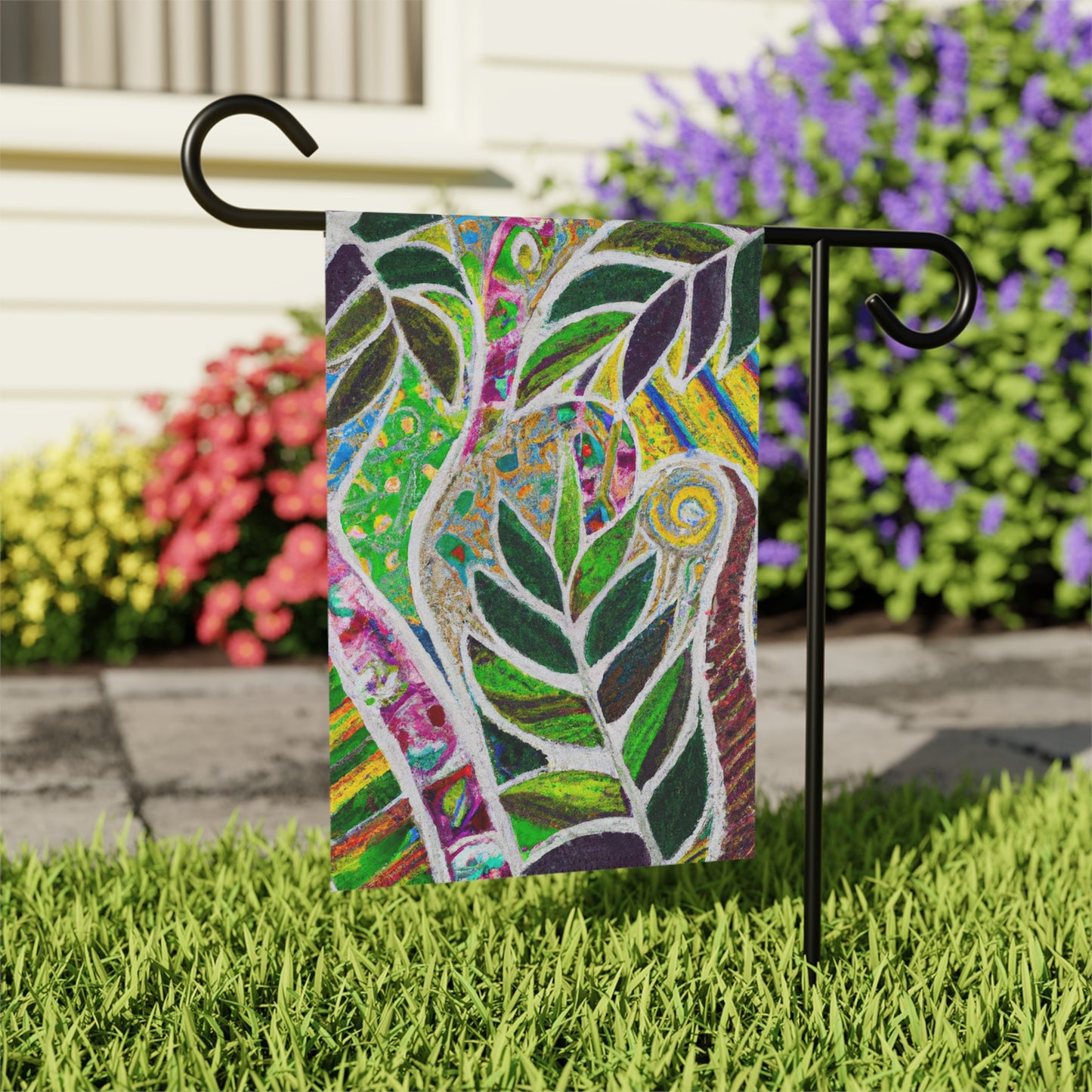 Tropical Garden Flag - Perfect for Outdoor Decor / Rainforest Amazon Whimsy