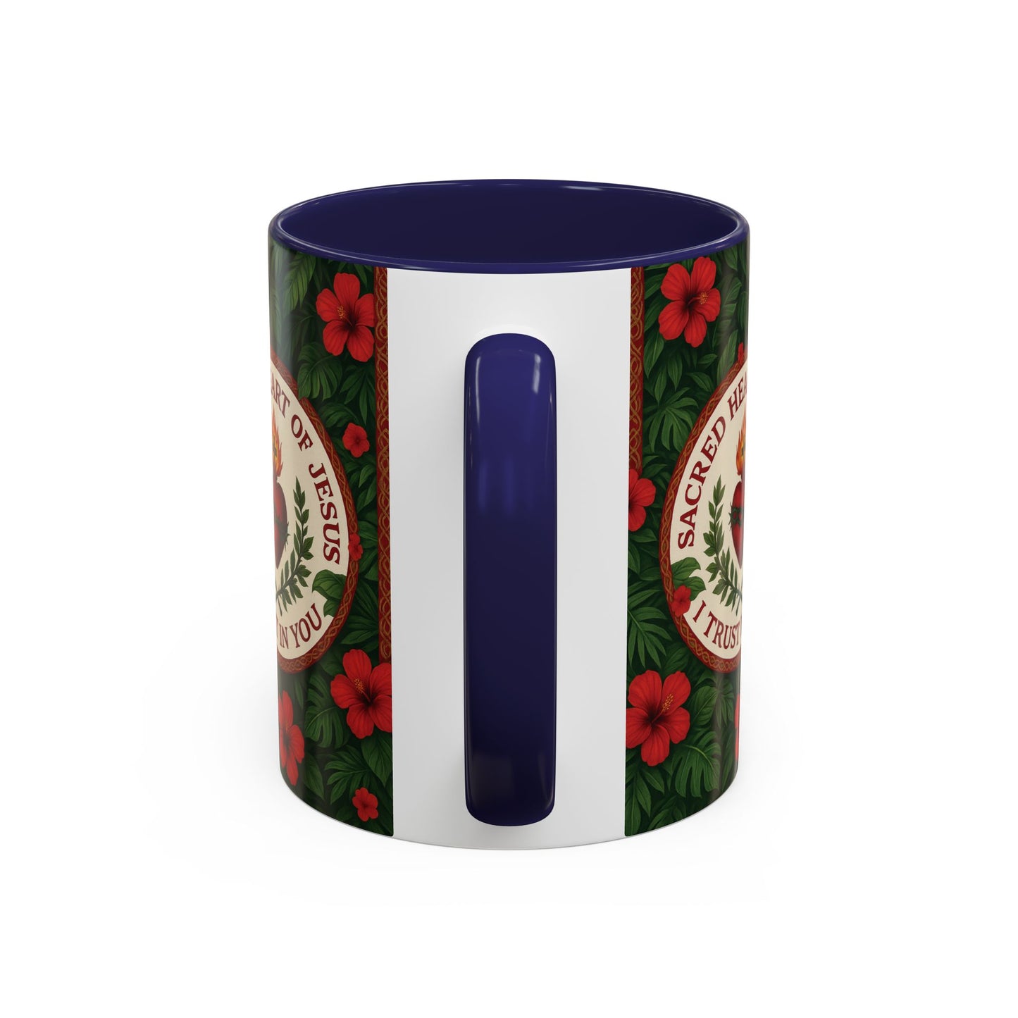 Religious Accent Color Coffee Mug (11, 15oz) / Sacred Heart of Jesus Prayer, Various Colors