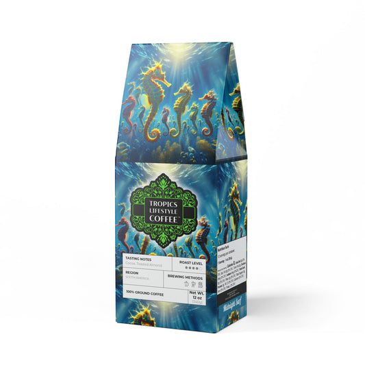 Midnight Surf Blend™ (Medium-Dark Roast) Specialty Grade Craft Coffee / Seahorse Party