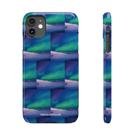 Slim Phone Cases - Cold Ocean Lights, Peacock