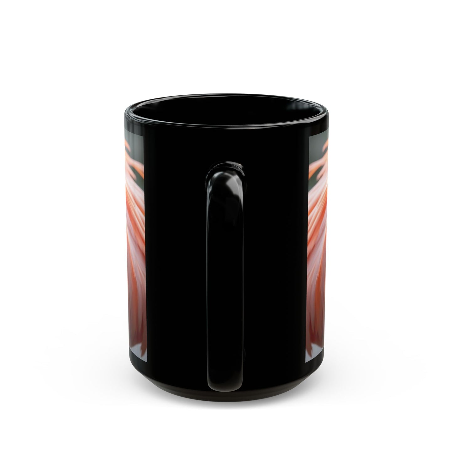 Black Coffee Mug - Tropical Flamingo Feathers