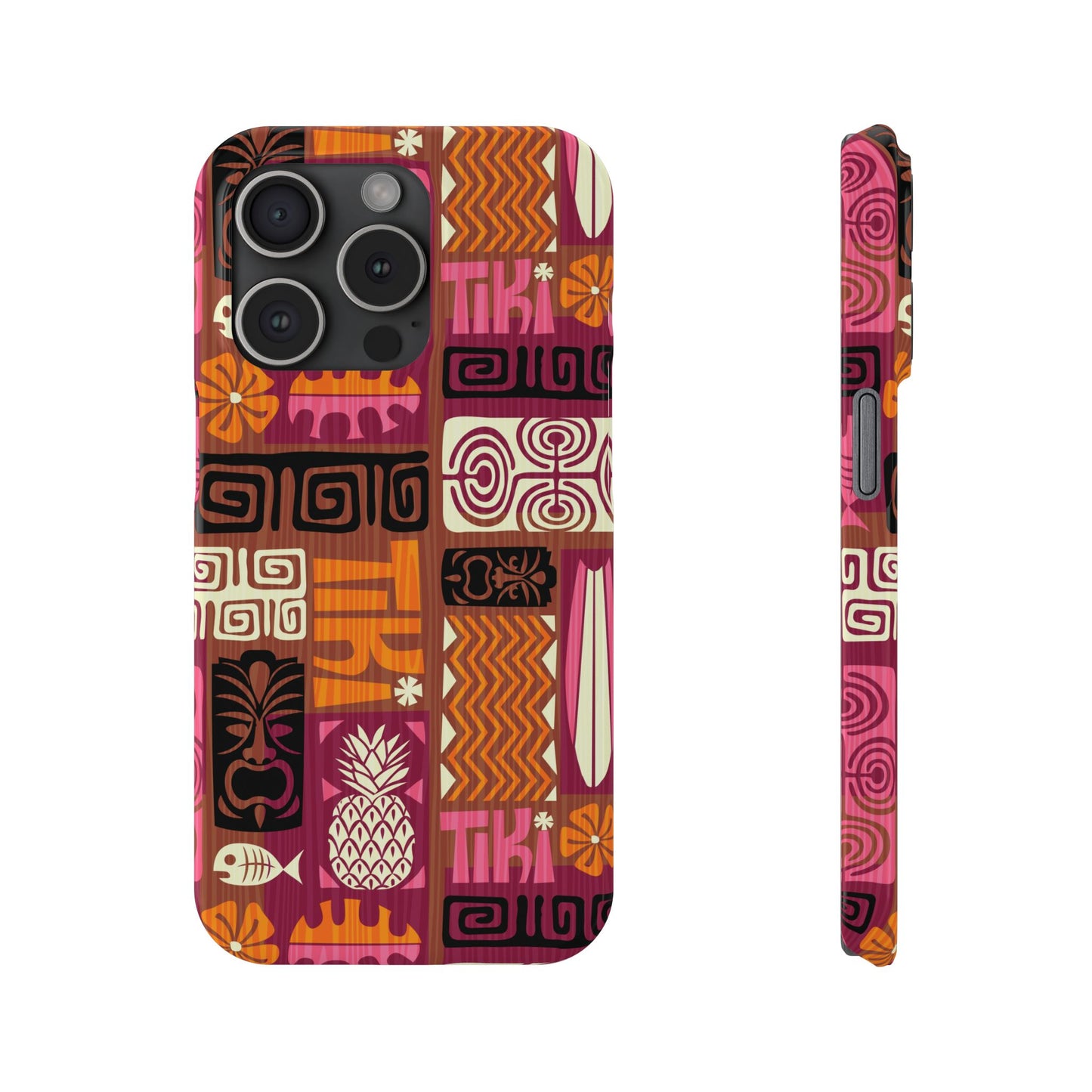 Slim Phone Cases - Tiki Poster Pink/Orange