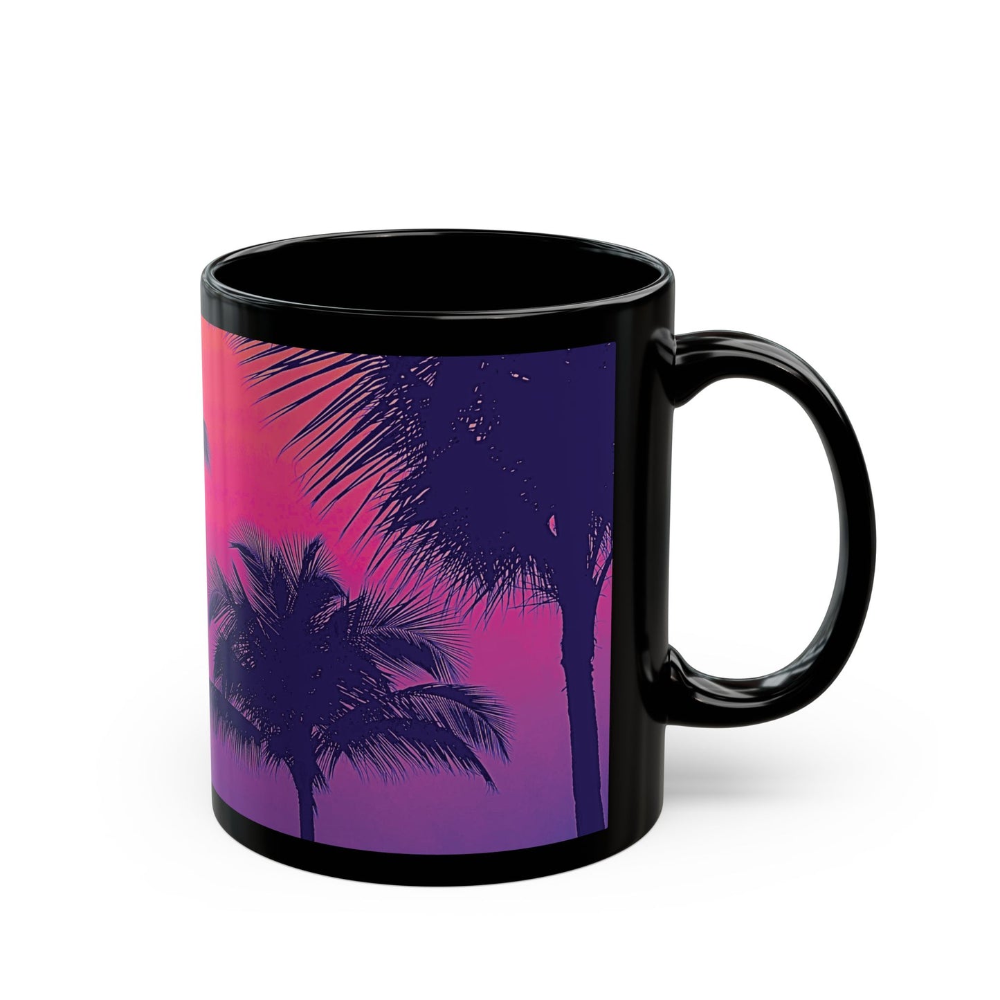 Black Coffee Mug - Palm Glow, Heatwave