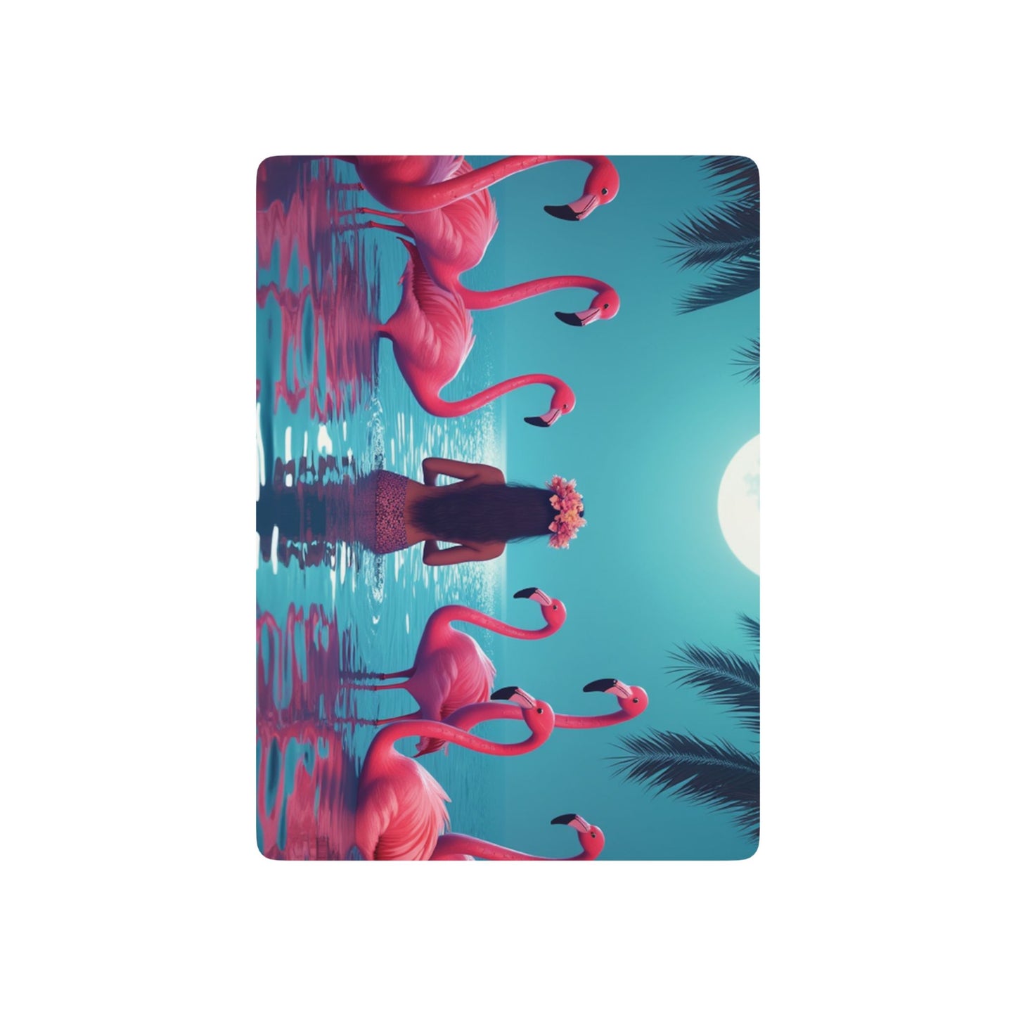 Poker Playing Cards - Moonlit Mermaid and Flamingos