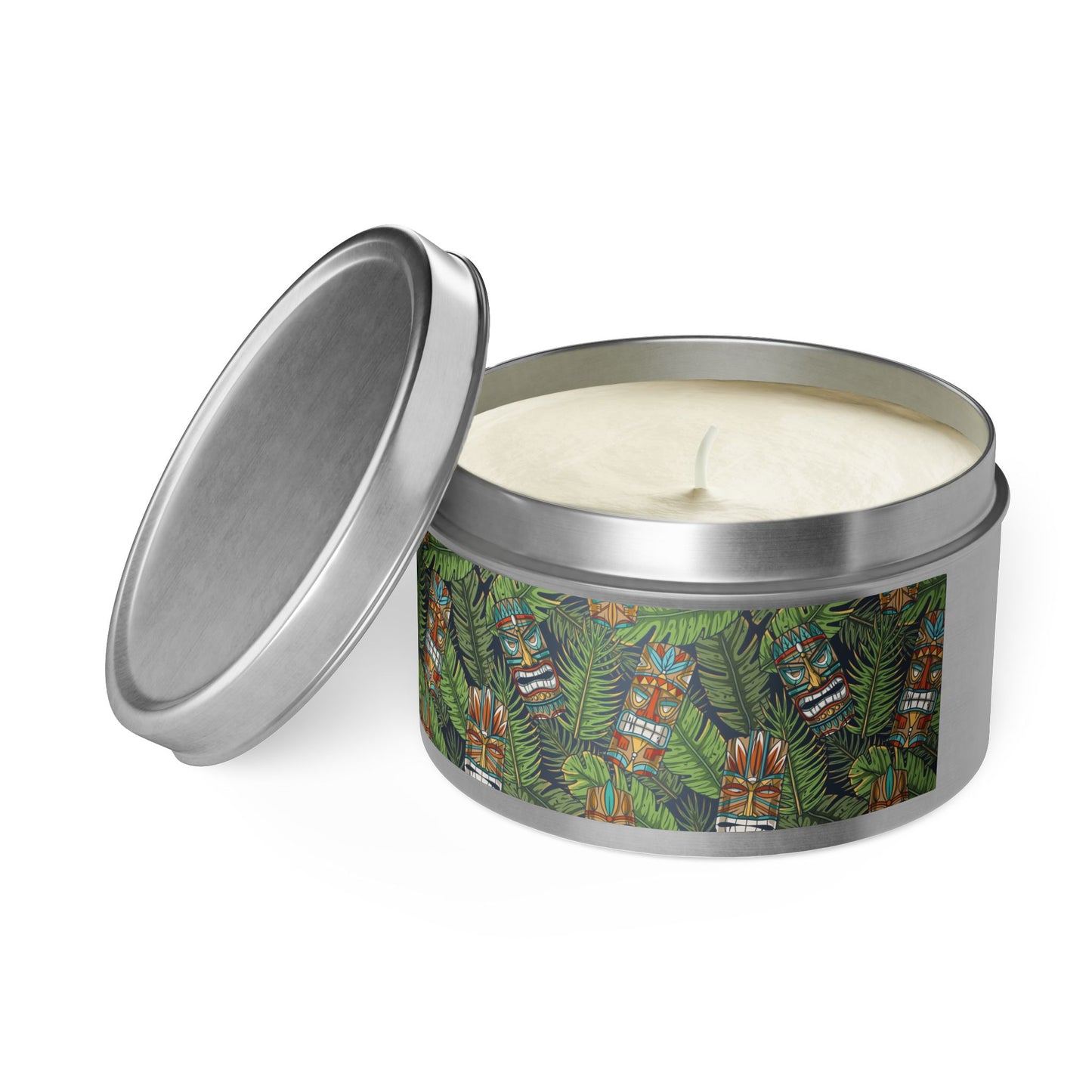 Tin Candles, 2 sizes, 3 tin colors - Tiki Greenery