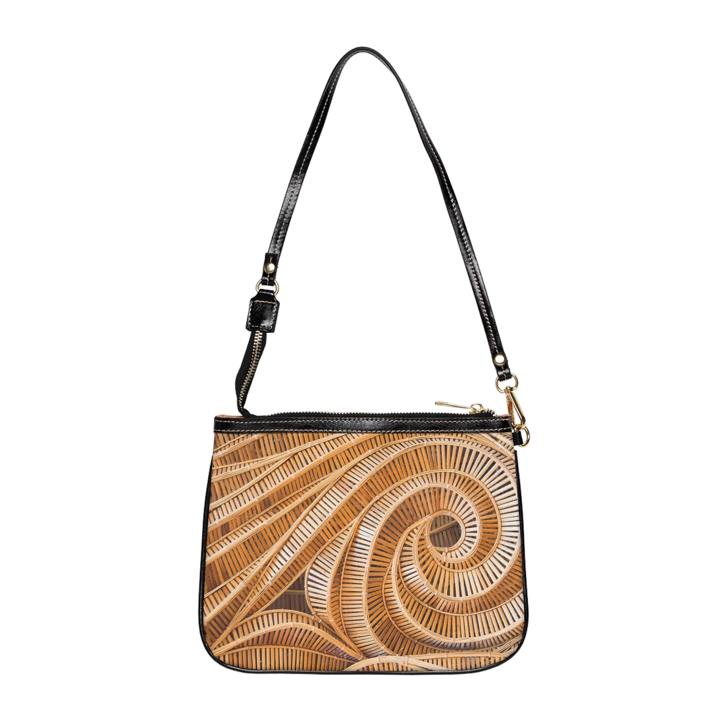 Tropical Small Shoulder Bag | Stylish Crossbody Purse / Natural Bamboo Spiral