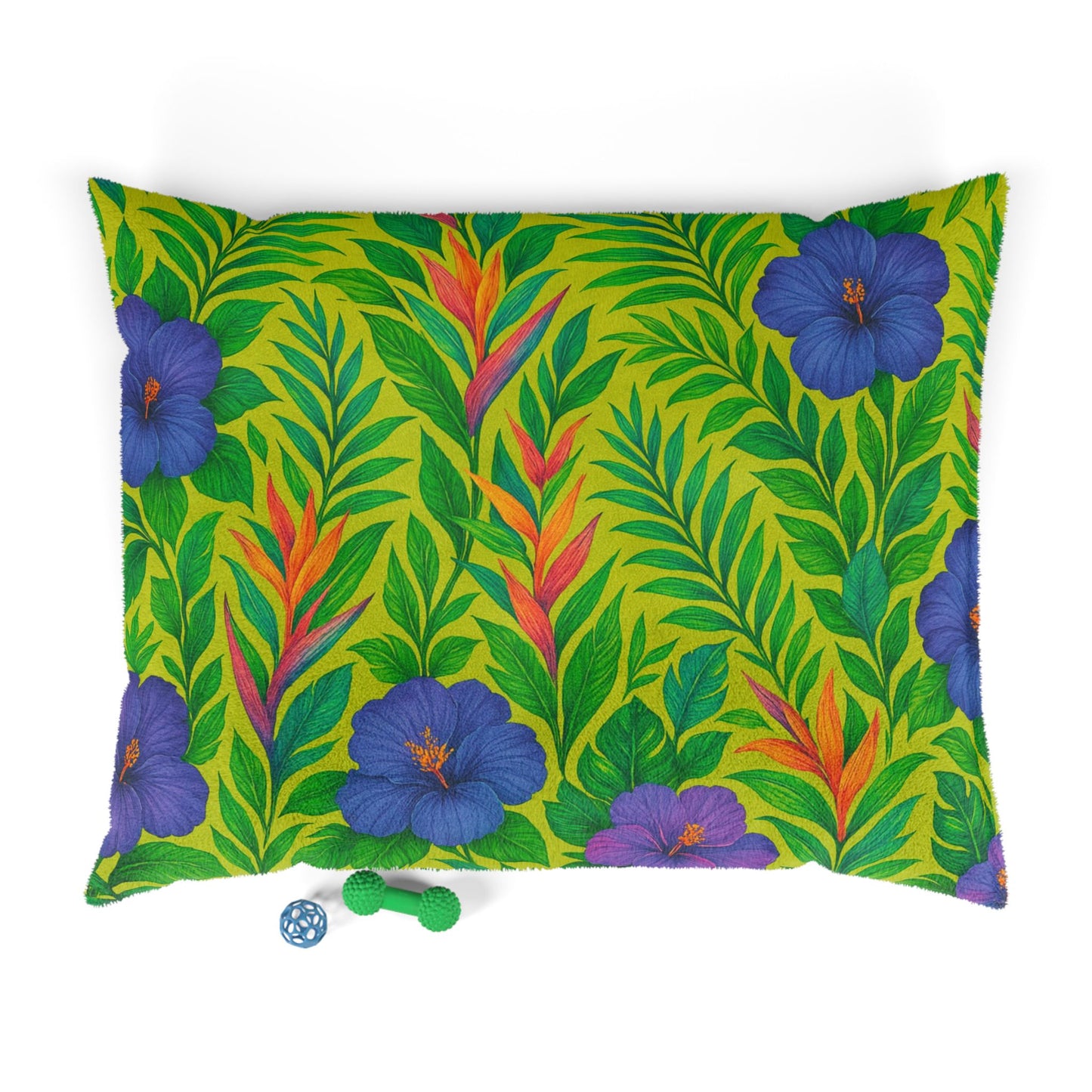 Pet Bed - Cozy and Fun Dog or Cat Bed for Beach Lovers / Midnight Flower Yellow