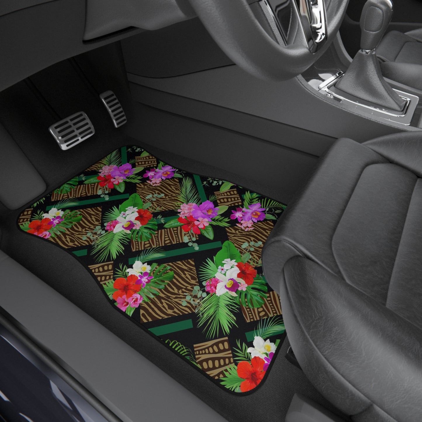 Tropical Tiki Orchids Front Car Mats - SET of 2