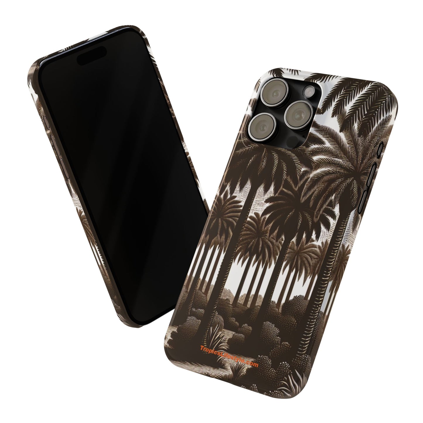 Slim Phone Cases - Woodcut Palm Grove