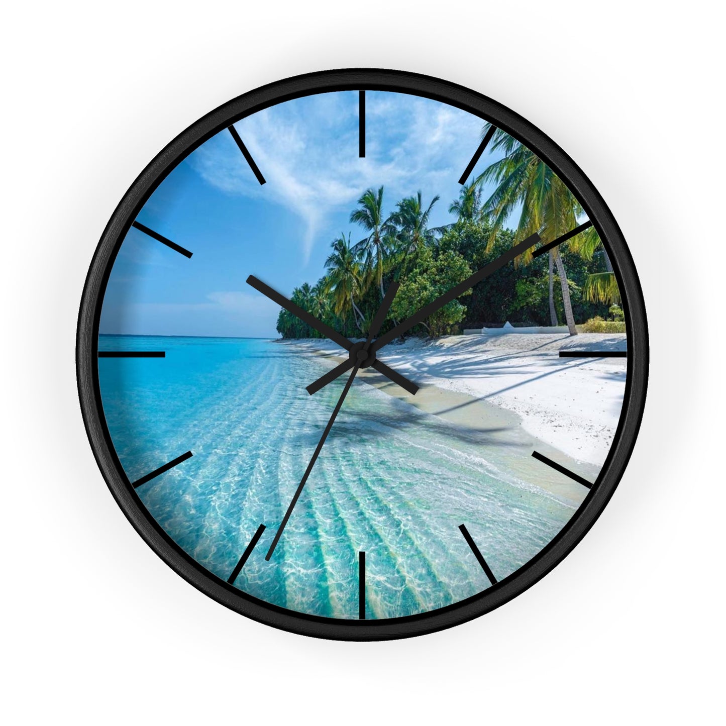 Wall Clock, Calming Private Beach, Hands/Base Variants