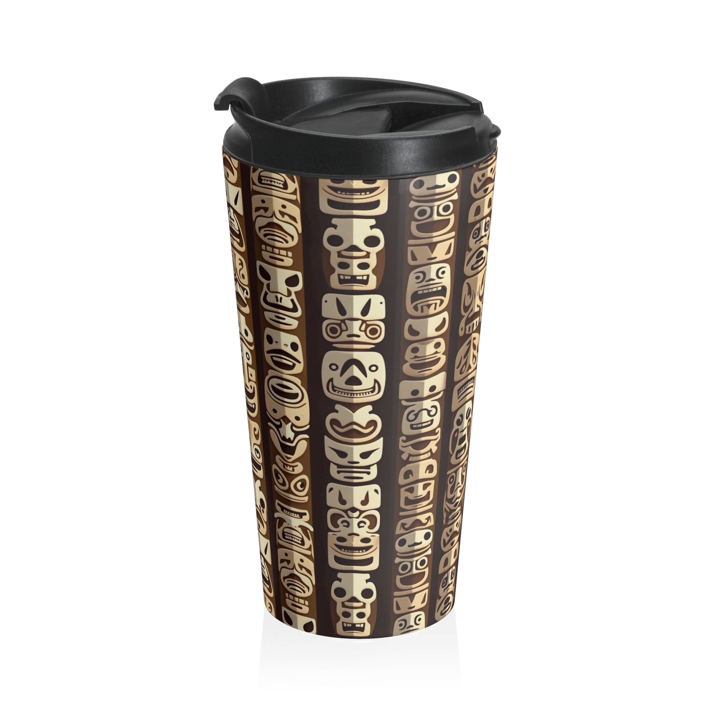 15 oz. Stainless Steel Travel Mug / Tiki Totems