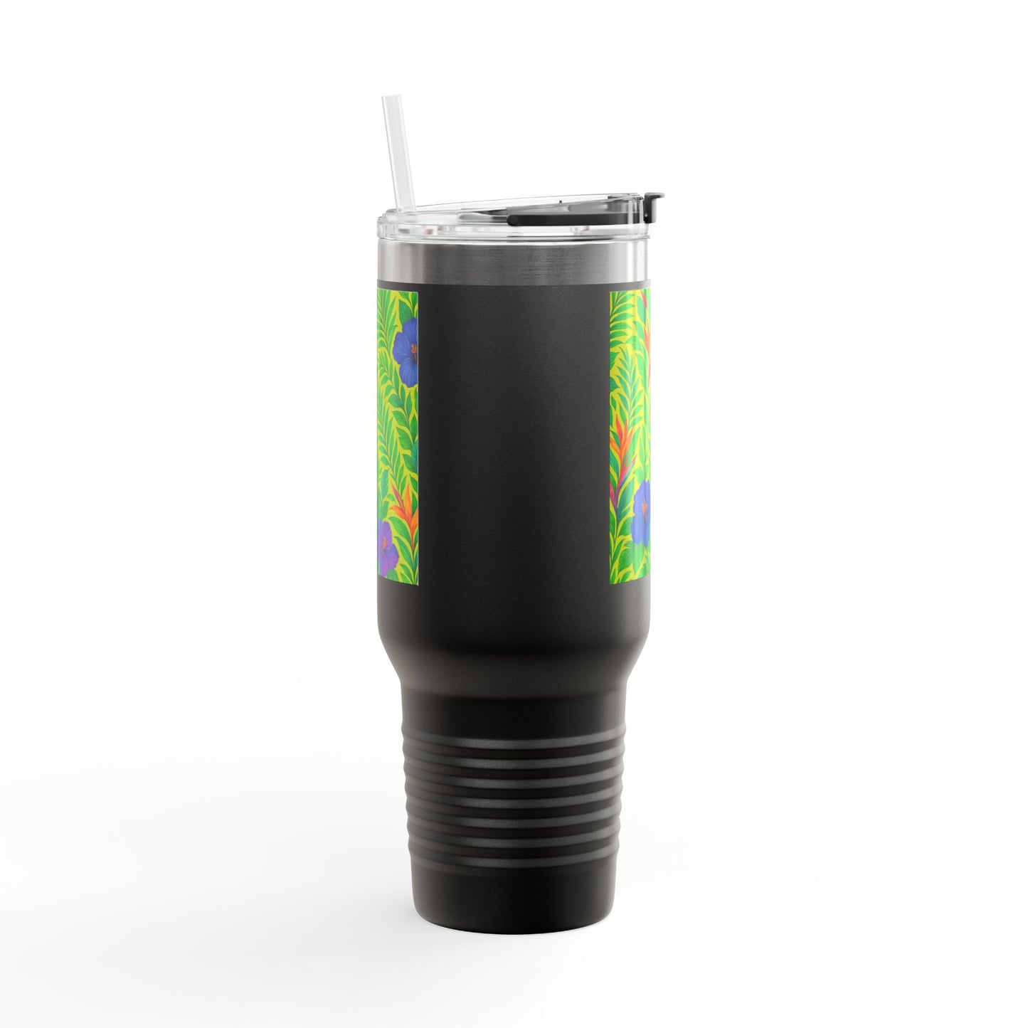 Midnight Flower Lime Insulated Travel Mug - 40oz - Perfect for Outdoor Adventures