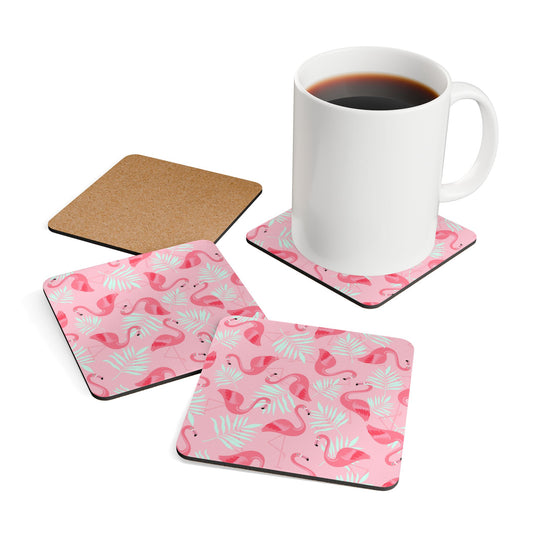 Coaster Set - Flamingo and White Palms