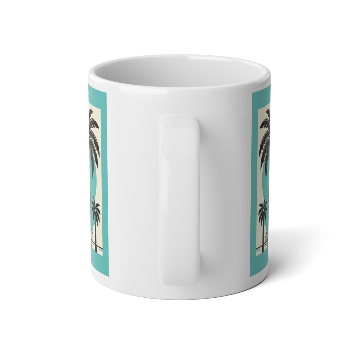Jumbo Mug, 20oz, Coffee and Palms | Tropical Coffee Cup