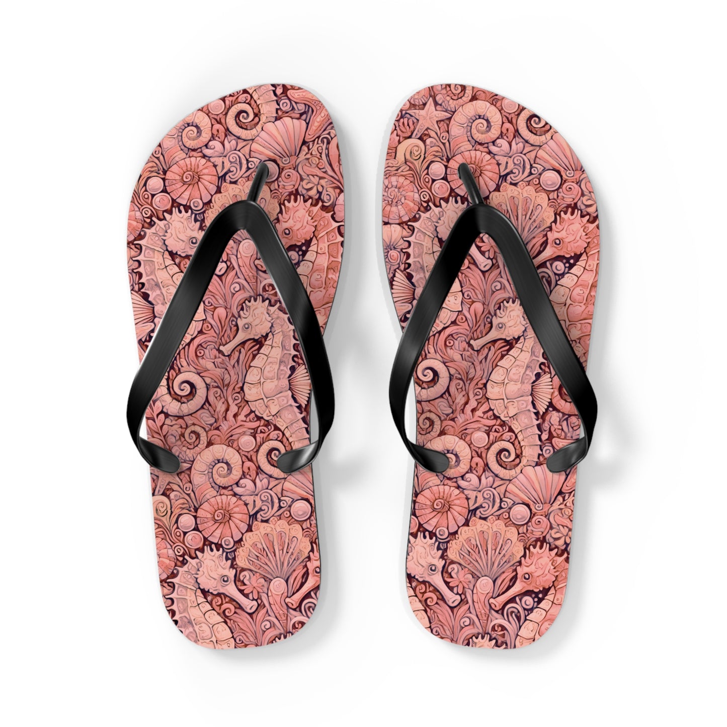 Flip Flops - Seahorses/Red